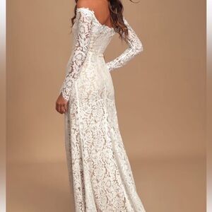 Elegant Lace Off-Shoulder White Dress